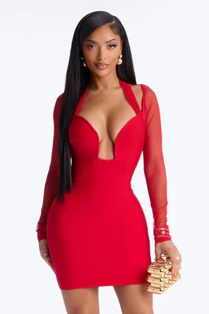 Crave More Bandage Mini Dress - Red